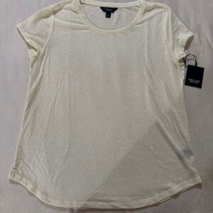 Simply Vera Vera Wang Short Sleeve Yellow See-Through size Large